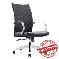 GM Seating Weeve Chair Black Height Adj & Tilting feature Polished Alluminum Base